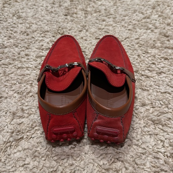 Louis Vuitton Hockenheim Moccasin Red Suede Driving Loafers - Picture 4 of 15